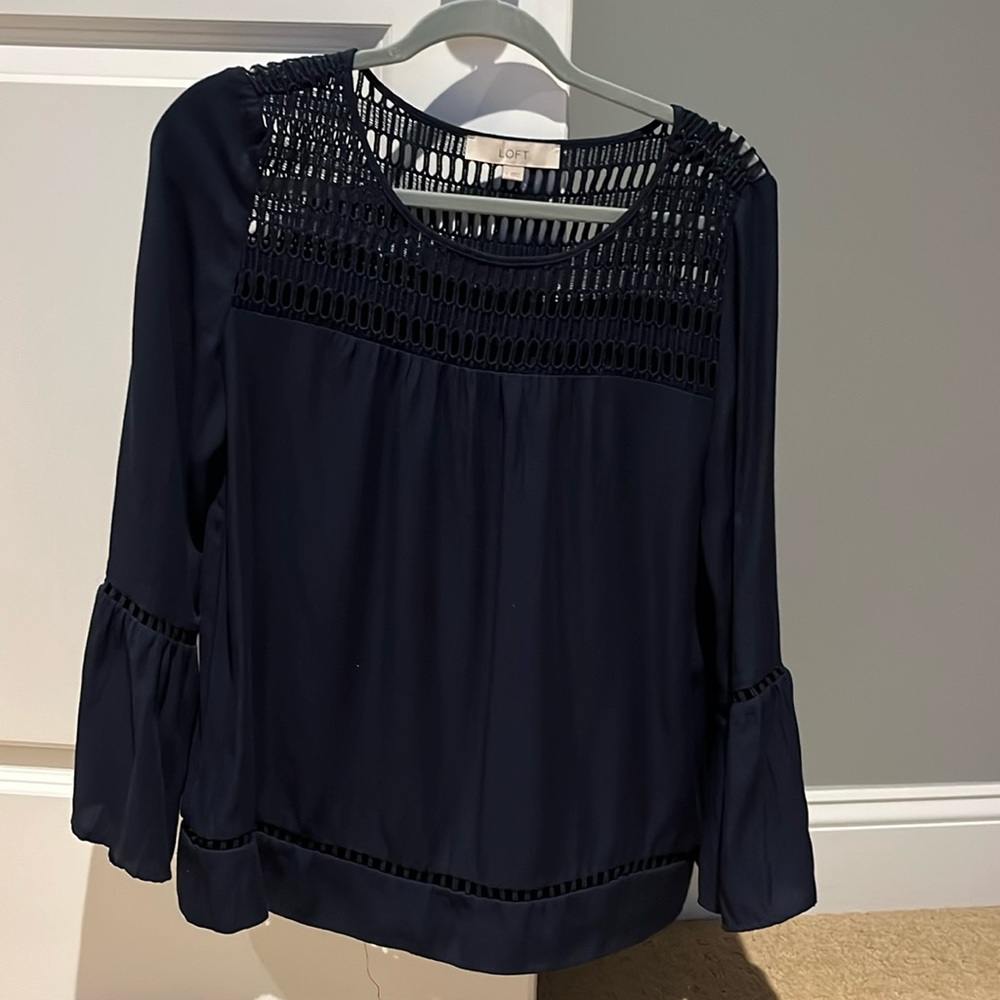 LOFT Navy Blouse